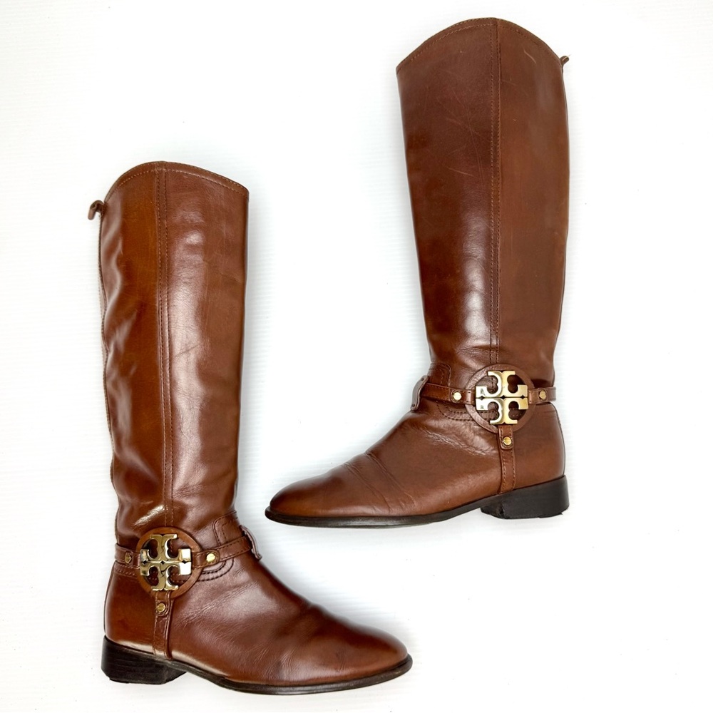 Tory Burch Tan Leather Heeled Boots
